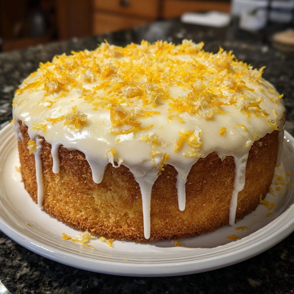 Zitronenkuchen mit Frischkäseglasur