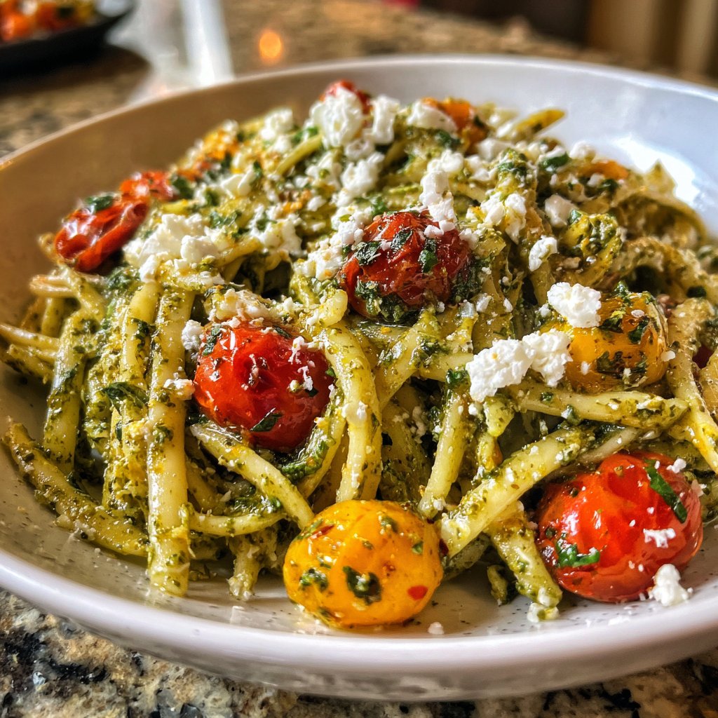Mediterraner Nudelsalat Mit Pesto