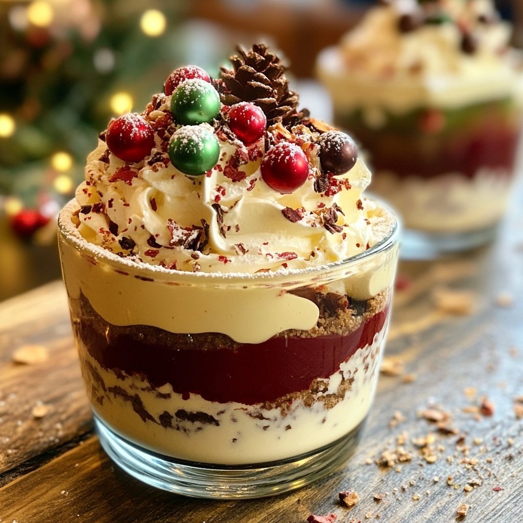 Weihnachtliches Rentier Dessert im Glas