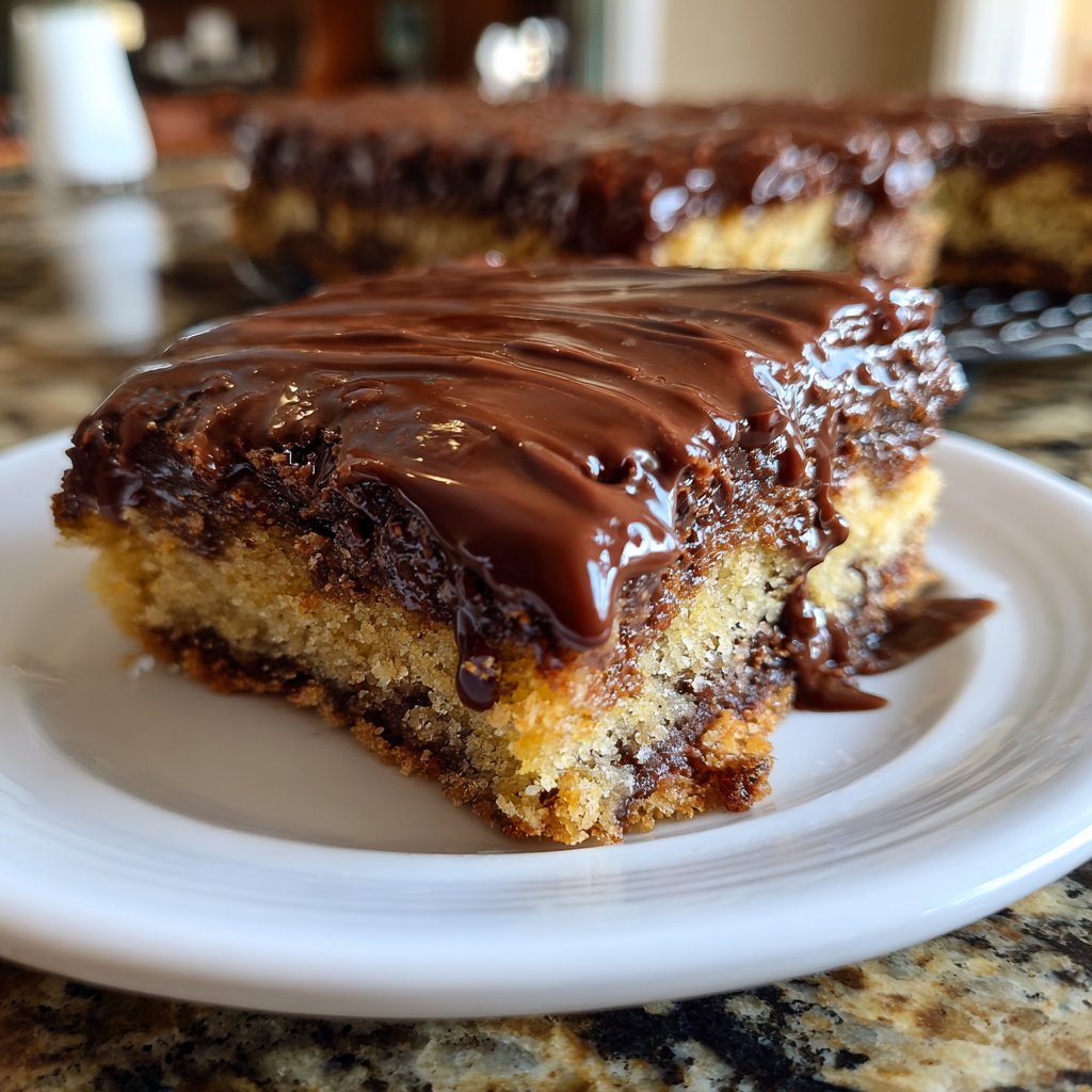 Blechkuchen mit Schokoglasur