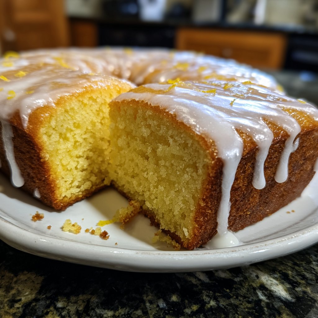 Blechkuchen mit Zitronenguss und Joghurt
