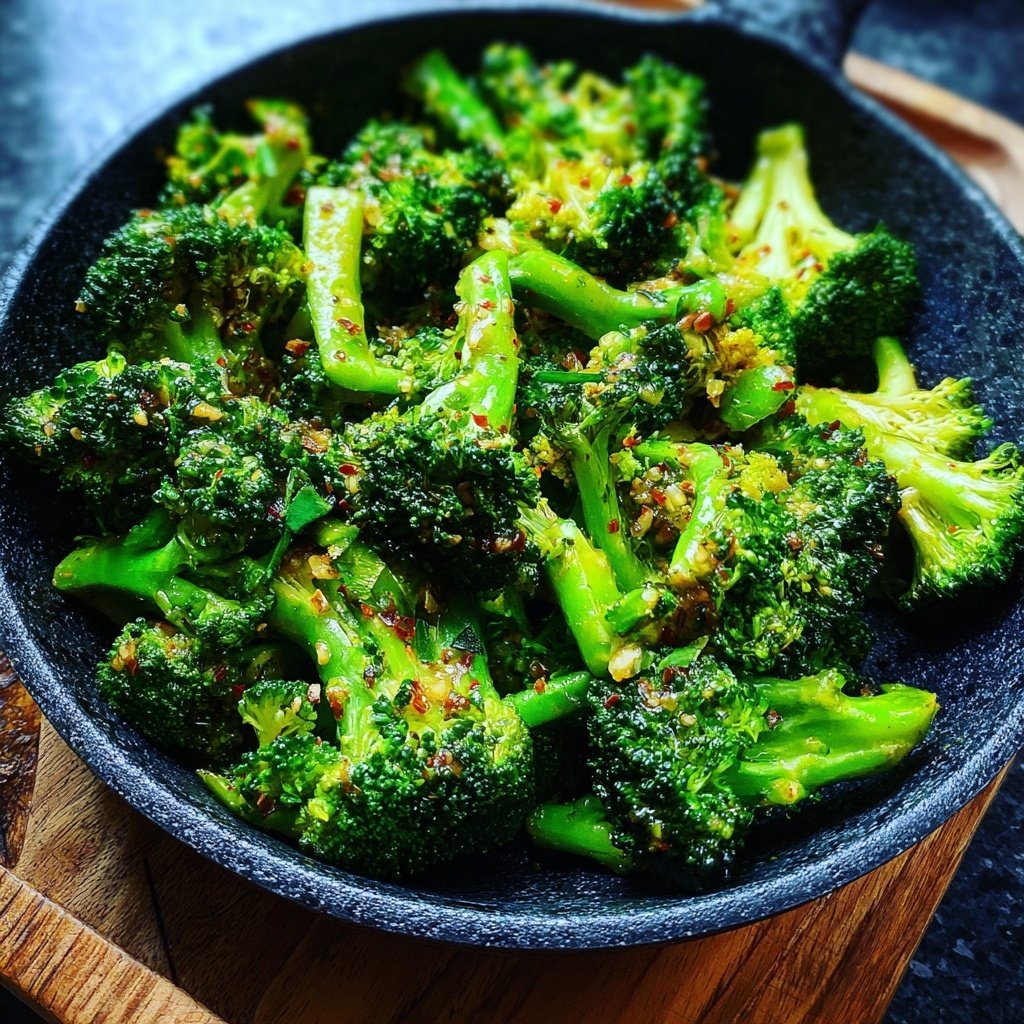 Brokkoli Pfanne Mit Knoblauchöl